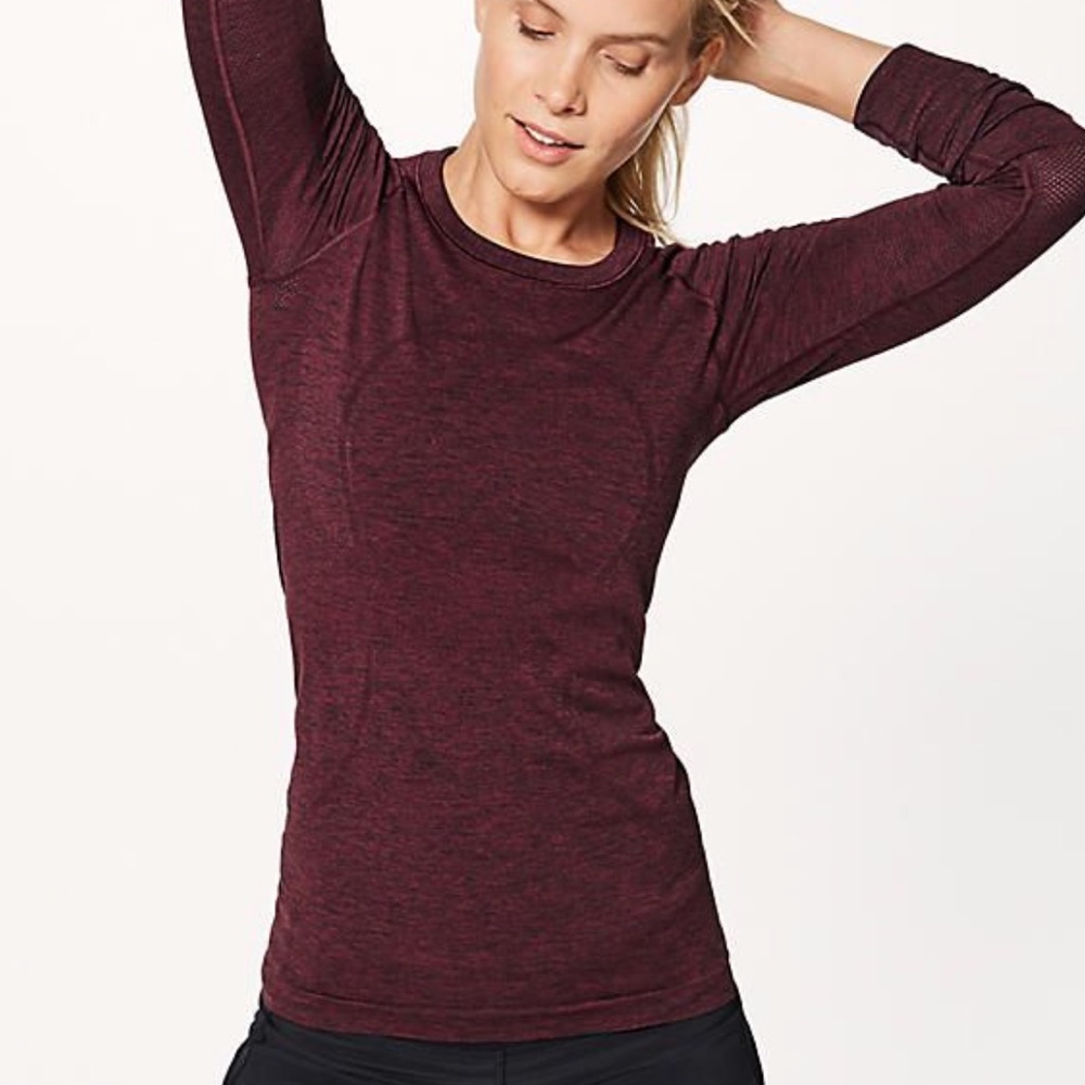 Dark red swift top lululemon tighter fit